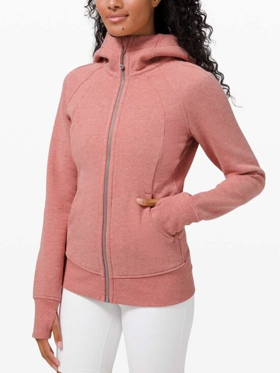 lululemon athletica Tops - Lululemon Women's Scuba Hoodie *Light Cotton Fleece Heathered Brier Rose Size 18
